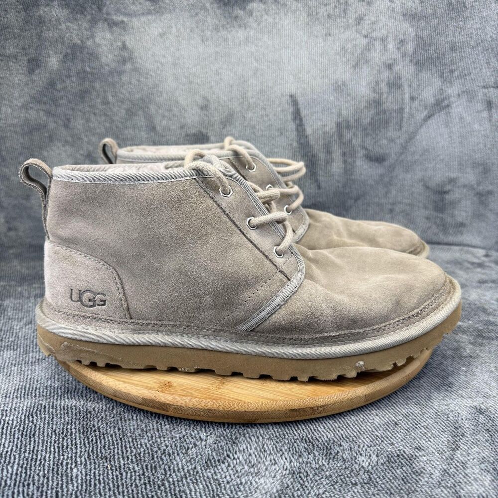 UGG Boots Womens Size 12 Beige Suede Shearling Lined Chukka Ankle Winter 1094269